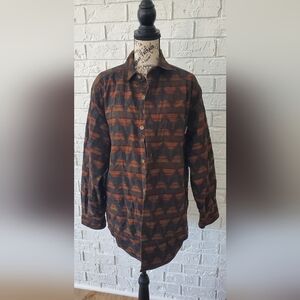 VTG Woolrich Mustang Southwest Blanket Long Sleeve Shirt Mens Size Medium Casual